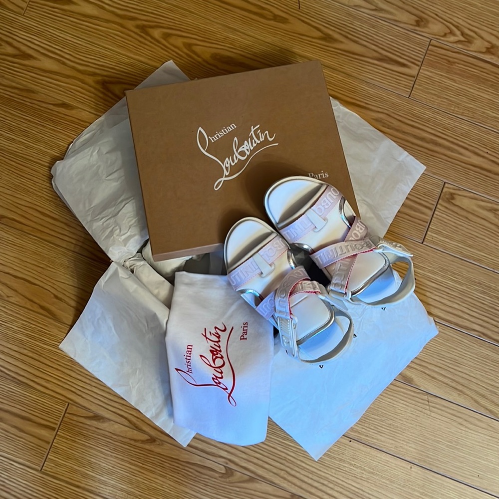 Christian Louboutin Velcro/Leather Sandals